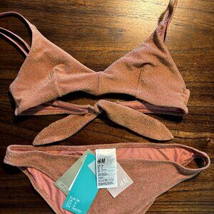 H&M Women's Pink Sparkly Bikini, Size Women's 6